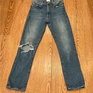 Hudson Jeans Women's Blue Distressed Straight Jeans